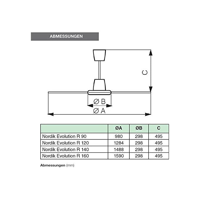 Vortice Nordik Evolut.R 140-56 Ventilatore A Soffitto Argento