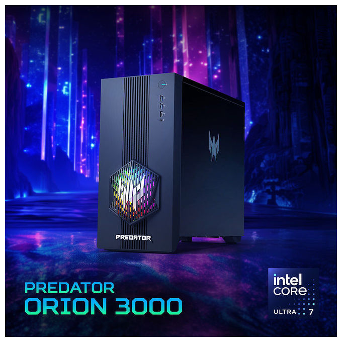 Acer DG.E4TET.00J Predator ORION 3000 Desktop PC Intel Core Ultra 7 265F 32 GB DDR5 1 TB SSD NVIDIA GeForce RTX 5070 Wi-Fi 7 Windows 11 Home colore Nero