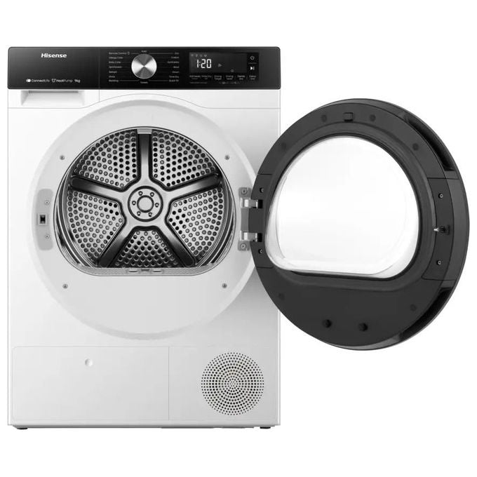 Hisense DH3S902BWCC Asciugatrice a condensa con pompa di calore 9 Kg 16 programmi ConnectLife TwinAir AutoDry (670x645x885 cm) colore Bianco