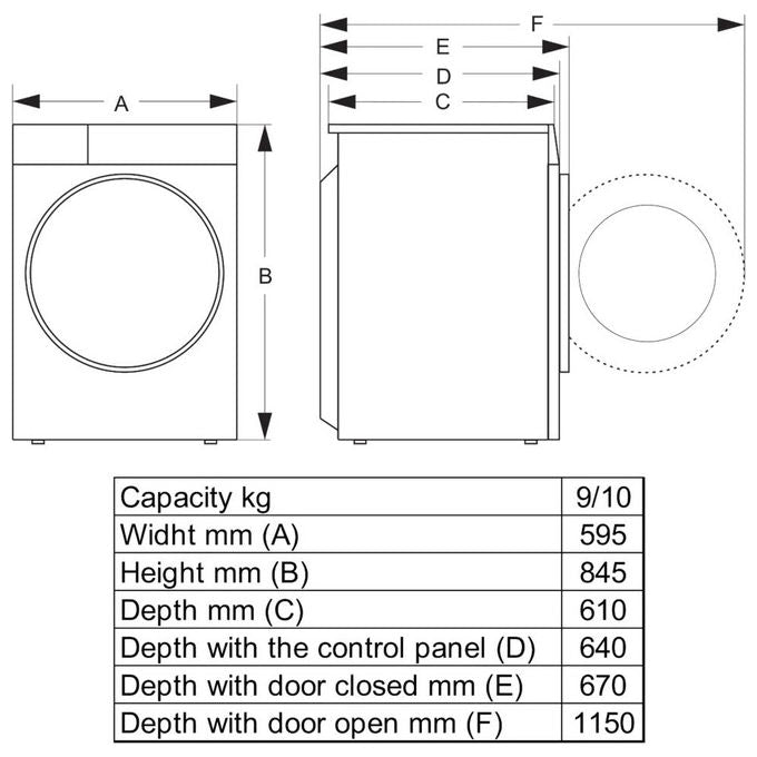 Hisense DH3S902BWCC Asciugatrice a condensa con pompa di calore 9 Kg 16 programmi ConnectLife TwinAir AutoDry (670x645x885 cm) colore Bianco