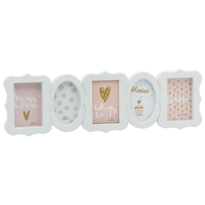 Portafoto 5 Posti Frey 65X19,8 cm Bianco