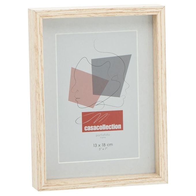 Cornice Portafoto Prime in Mdf e Vetro 13X18 cm Naturale