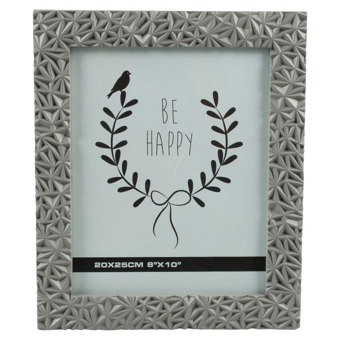 Cornice Portafoto Grace in Plastica e Vetro 20X25 cm Grigio