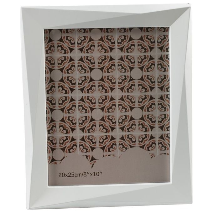 Cornice Portafoto Gemma in Plastica e Vetro 20X25 cm Bianco