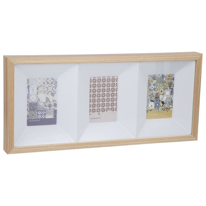 Cornice Portafoto 3 Posti Jill per Foto 10X15 Cm in Mdf 60X27X5 cm