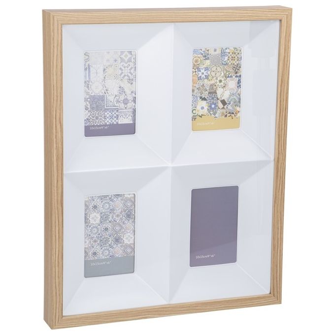 Cornice Portafoto 4 Posti Jill per Foto 10X15 Cm in Mdf 41X51X5 cm