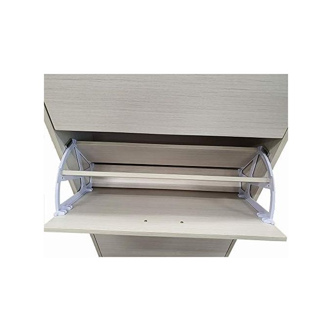 Scarpiera con 4 Ante in Legno Truciolato 63x24cm-H155cm Bianco Legno