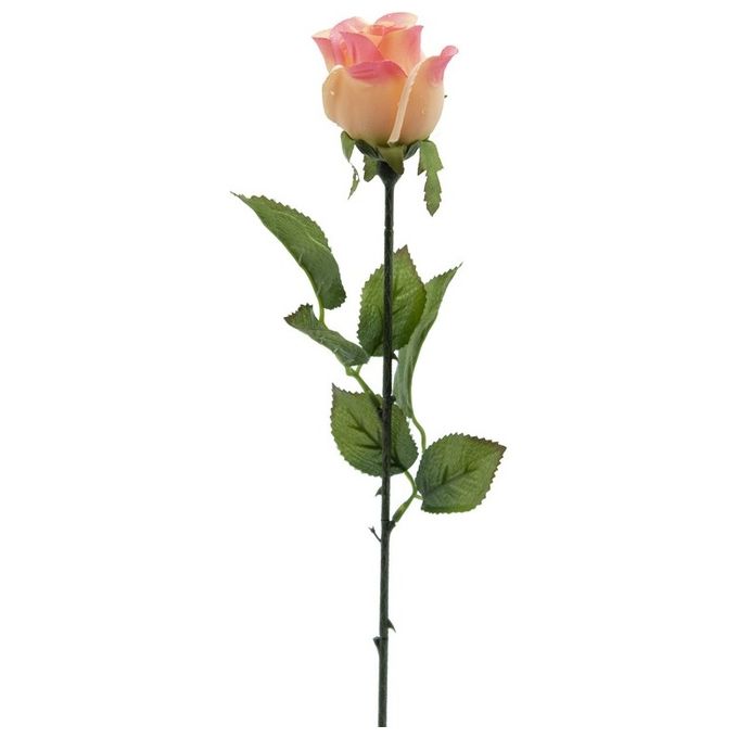 Bocciolo di Rosa con Rugiada in Plastica 52 cm Rosa