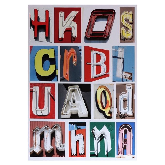 Canvas Letters 70X100 cm Multicolor