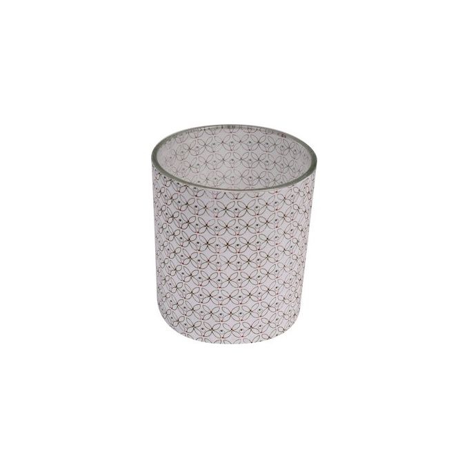 Porta Tealight Jungle in Vetro 7,5X7,8 cm Bianco