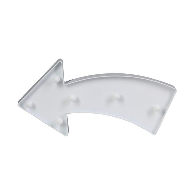 Insegna Luminosa Arrow in Plastica 35X17 cm Bianco