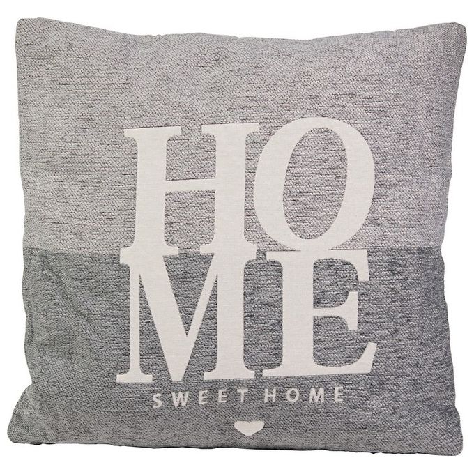 Cuscino da Arredo Sfoderabile con Decorazione Sweet 70% Poliestere e 30% Cotone 45X45 cm Grigio
