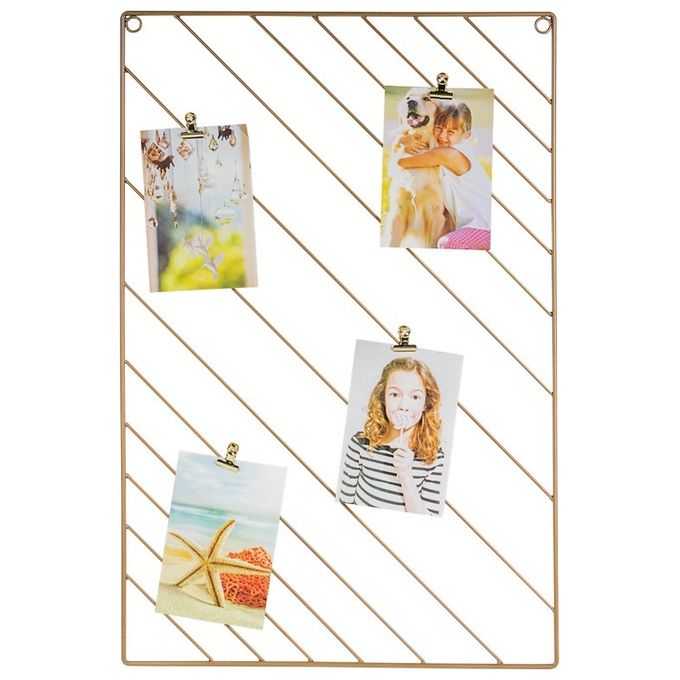 Bacheca Memo Rettangolare Diagonal in Metallo 40X60 cm Oro
