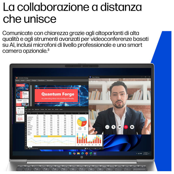HP DQ6N1AT Laptop Intel Core 7 350 32 GB LPDDR5x 512 GB SSD Wi-Fi 7 14'' WUXGA Windows 11 Pro colore Argento