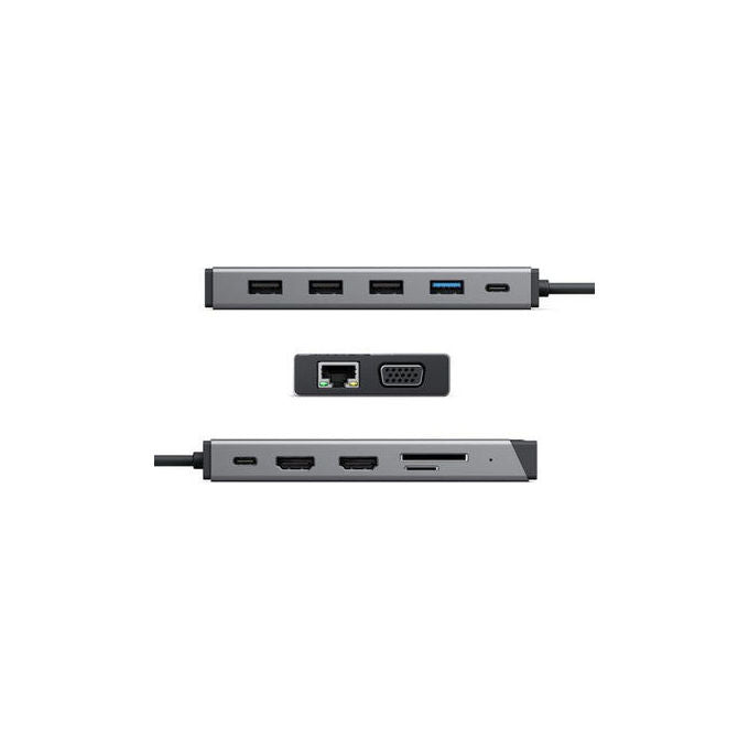 Alogic DUCDDV3V2 DV3 Docking Station USB-C 12 in 1 con 2 HDMI 1 VGA 3 Monitor Full HD 100W Power Delivery colore Nero