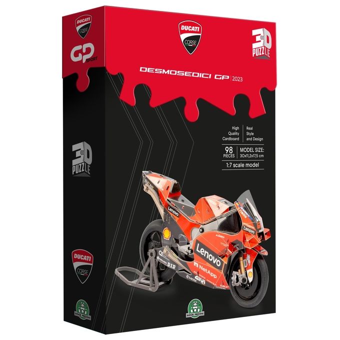 Grandi giochi puzzle 3d Ducati Desmosedici, 120 pezzi, cartone, senza colla, eta' 5+