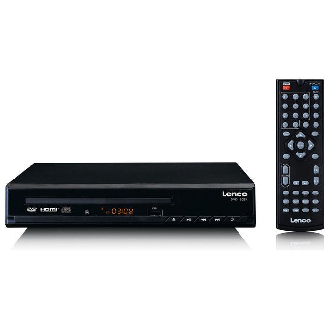 Lenco DVD120BK Lettore DVD portatile con HDMI e USB supporto MP3 JPEG AVI risoluzione 1024x768 colore Nero