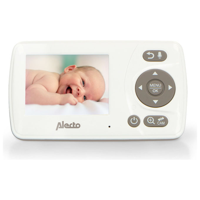 Alecto DVM-71 Monitor Video per Bambino con Display 2.4'' e Telecamera Risoluzione 320x240 Pixel Modalita' Notte Sensore Temperatura colore Grigio talpa Bianco