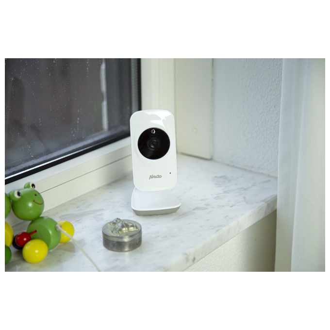 Alecto DVM-71 Monitor Video per Bambino con Display 2.4'' e Telecamera Risoluzione 320x240 Pixel Modalita' Notte Sensore Temperatura colore Grigio talpa Bianco