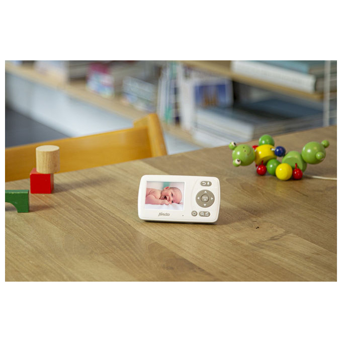 Alecto DVM-71 Monitor Video per Bambino con Display 2.4'' e Telecamera Risoluzione 320x240 Pixel Modalita' Notte Sensore Temperatura colore Grigio talpa Bianco