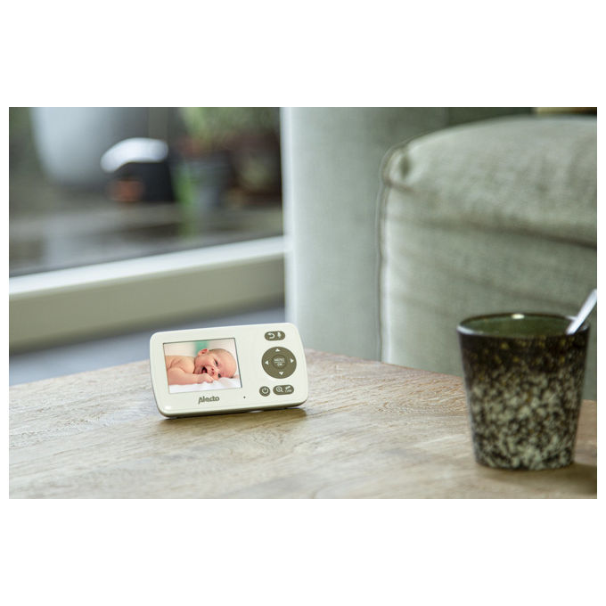 Alecto DVM-71 Monitor Video per Bambino con Display 2.4'' e Telecamera Risoluzione 320x240 Pixel Modalita' Notte Sensore Temperatura colore Grigio talpa Bianco