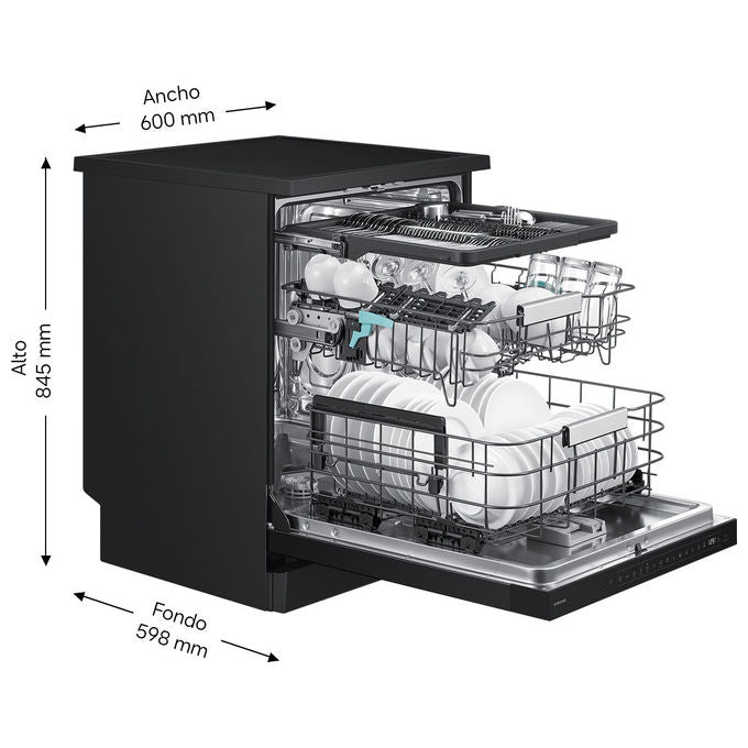 Samsung DW80H73YBFFU1 Lavastoviglie Libera installazione 14 coperti Classe B AI Wash WaterJetClean (60x60x85 cm) colore Nero