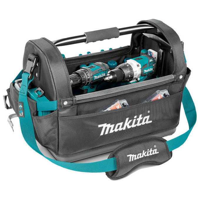 Makita E-15403 Borsa porta attrezzi in poliestere resistente con fondo impermeabile e 9 tasche esterne colore Nero