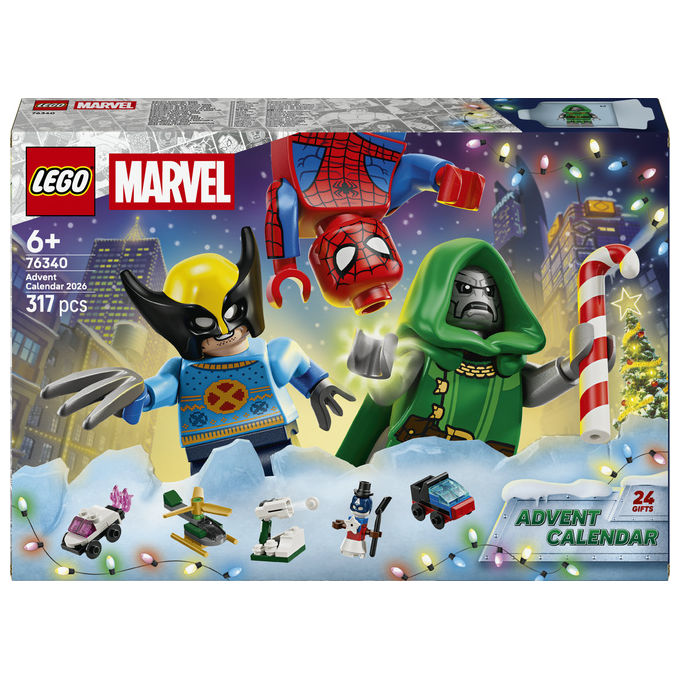 Lego 76340 Calendario dell'Avvento 2026 Set da Costruzione 317 Pezzi con 6 Minifigure Marvel colore Multicolore