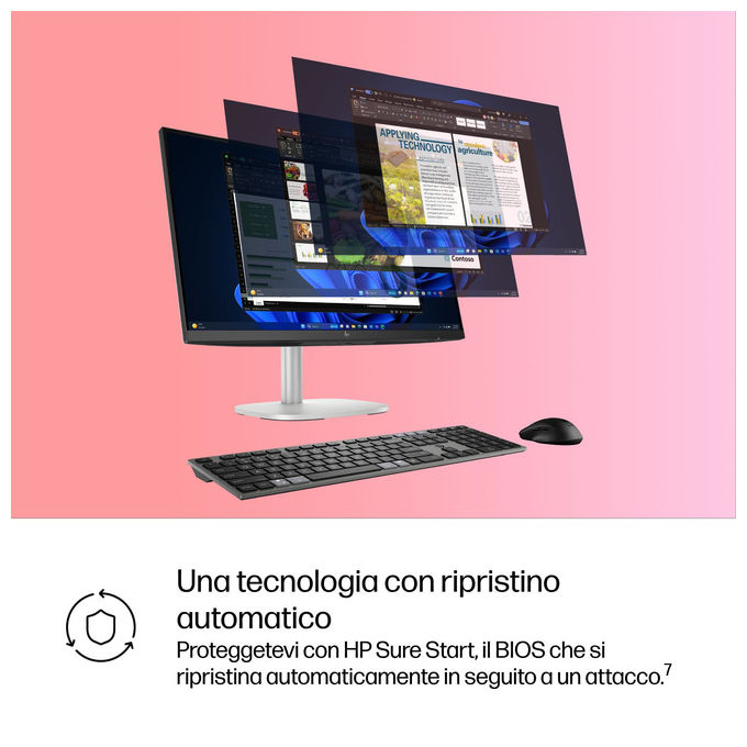 HP E07KHAT#ABZ All-in-One PC Intel Core Ultra 7 32 GB DDR5-SDRAM 1 TB SSD Wi-Fi 7 Windows 11 Pro colore Argento