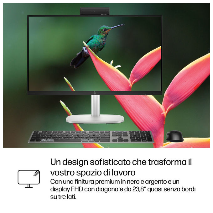 HP E07KHAT#ABZ All-in-One PC Intel Core Ultra 7 32 GB DDR5-SDRAM 1 TB SSD Wi-Fi 7 Windows 11 Pro colore Argento