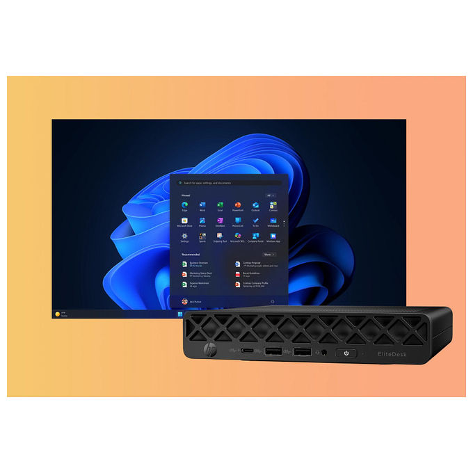 HP E07KNAT HP EliteDesk 8 Mini G1i AI PC Mini PC Intel Core Ultra 7 265T 32 GB DDR5-SDRAM 1 TB SSD NVMe Intel Graphics Wi-Fi 7 Bluetooth 5.4 Windows 11 Pro colore Jack black