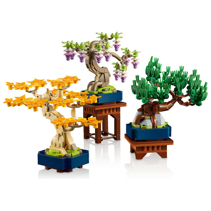 Lego 10373 Botanicals Mini Bonsai Set da Costruzione 3 Piante Artificiali con Foglie Intercambiabili e 2 Espositori colore Multicolore