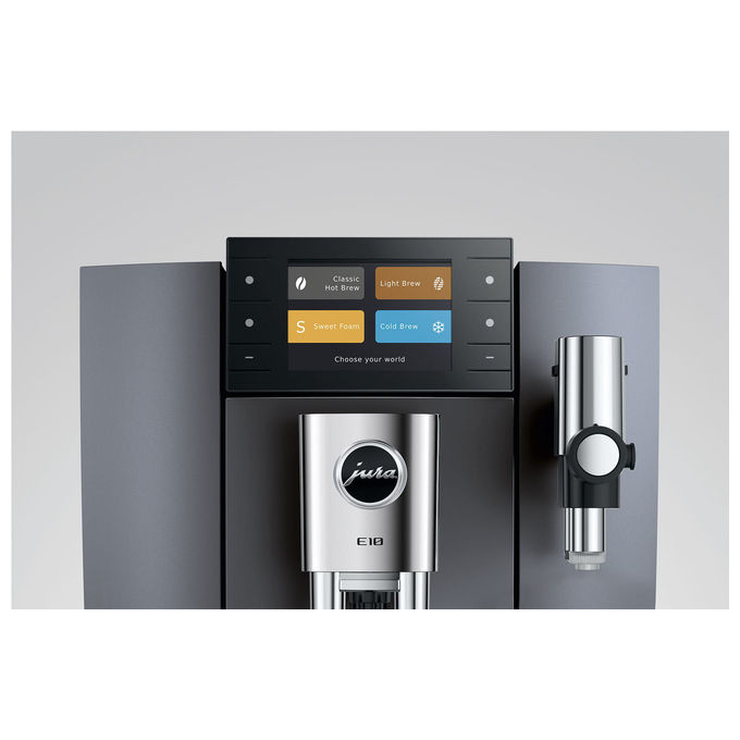 Jura E10 ONYX GREY (EA) Macchina da caffe' Automatica Capacita' serbatoio 1,9 L Funzione Cold Brew e Light Brew colore Onyx Grey