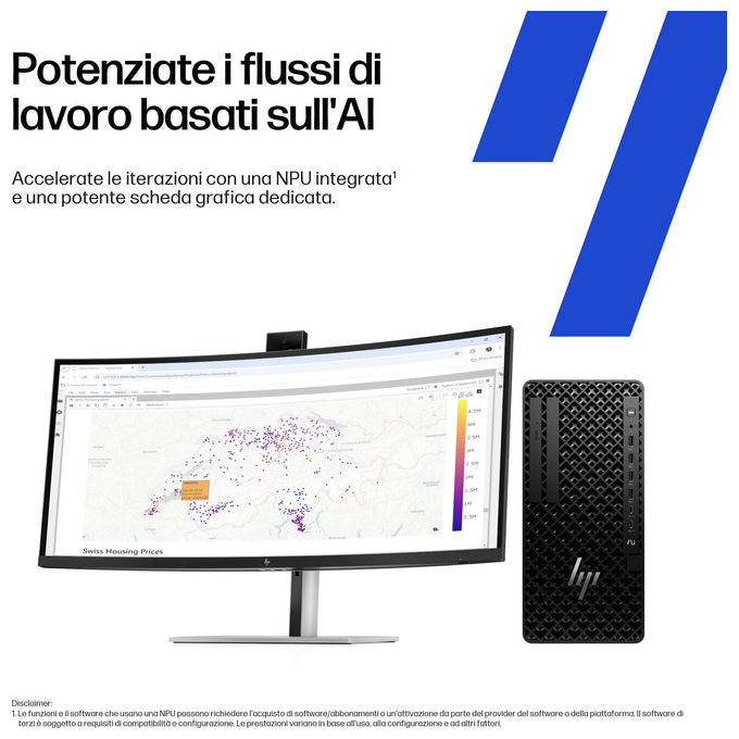 HP E26G3ET Z1 Tower PC Workstation Intel Core Ultra 7 265 32 GB DDR5-SDRAM 1 TB SSD RTX A1000 Windows 11 Pro colore Nero