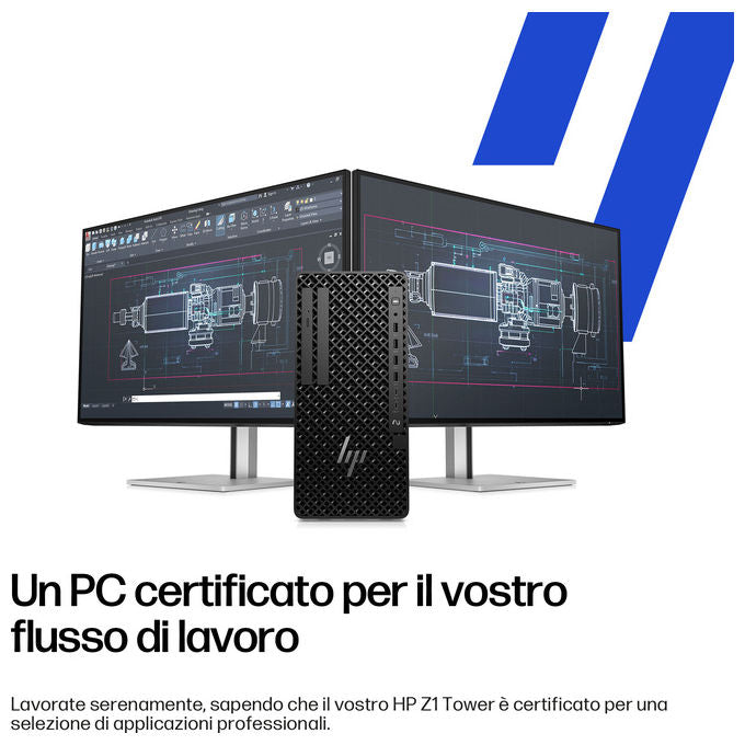 HP E26G3ET Z1 Tower PC Workstation Intel Core Ultra 7 265 32 GB DDR5-SDRAM 1 TB SSD RTX A1000 Windows 11 Pro colore Nero