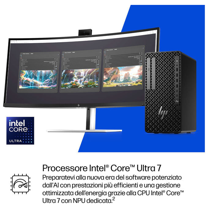 HP E26G3ET Z1 Tower PC Workstation Intel Core Ultra 7 265 32 GB DDR5-SDRAM 1 TB SSD RTX A1000 Windows 11 Pro colore Nero