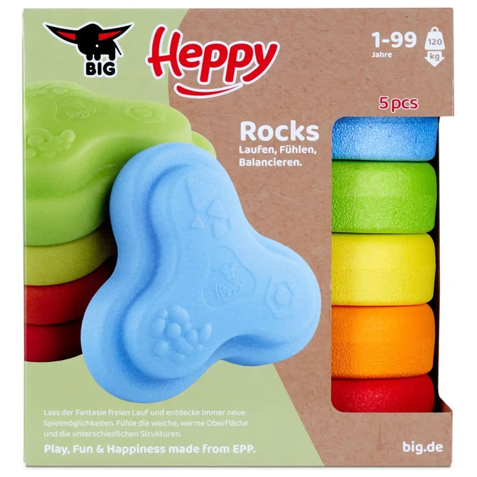 BIG 800055915 Heppy Rocks Gioco Equilibrio Sviluppo Abilita' Motorie EPP Leggero e Robusto colore Rosso