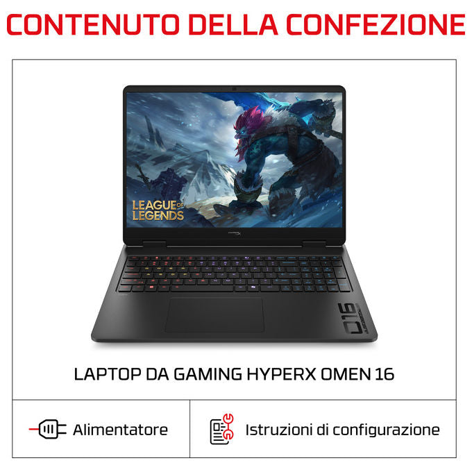 HP E4FB4EA OMEN 16 Laptop Intel Core Ultra 7 32 GB DDR5-SDRAM NVIDIA GeForce RTX 5070 2.5K 240 Hz colore Nero