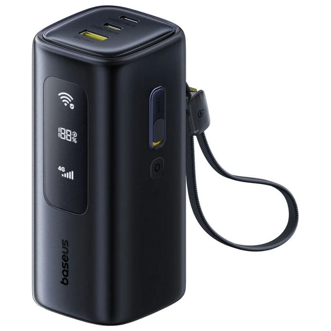Baseus E0025701 EnerGeek GX11 Power Bank 20000 mAh 67W con MiFi 4G LTE colore Nero