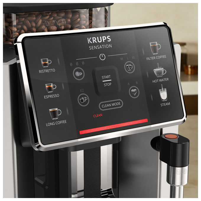 Krups EA910A10 Sensation Macchina da caffe' Automatica Capacita' serbatoio 1,7 L Pressione 15 bar Potenza 1450 W colore Nero Cromo