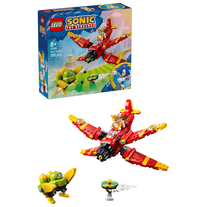 Lego 77119 Sonic the Hedgehog Set da Costruzione Tornado-1 di Tails con 2 Personaggi e Smeraldo del Caos 310 Pezzi colore Multicolore
