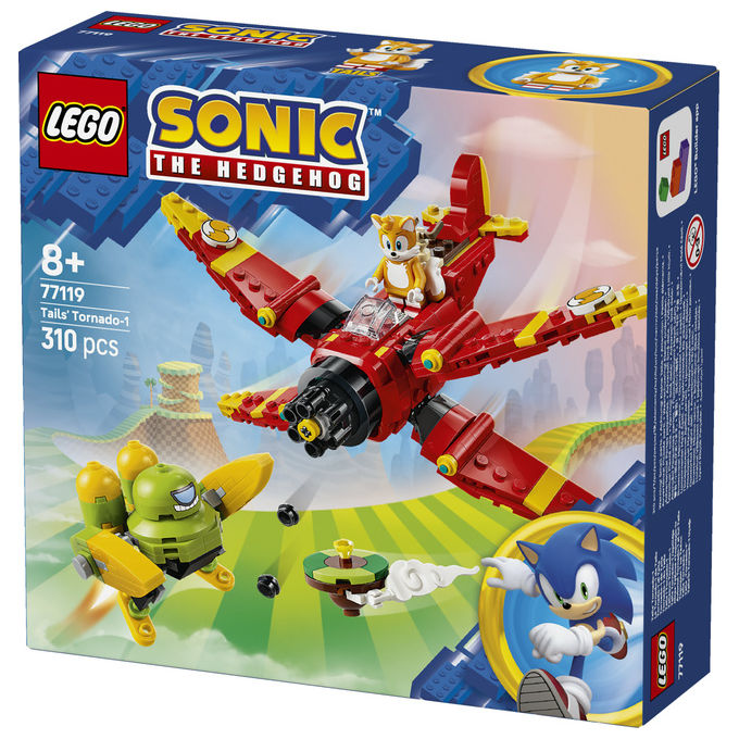 Lego 77119 Sonic the Hedgehog Set da Costruzione Tornado-1 di Tails con 2 Personaggi e Smeraldo del Caos 310 Pezzi colore Multicolore