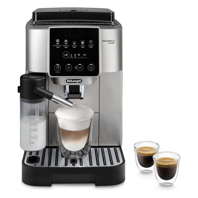DeLonghi ECAM22080SB Magnifica Start Macchina da caffe' Automatica Capacita' serbatoio 1,8 L Pressione 15 bar Potenza 1450 W con Latte integrato colore Nero Argento