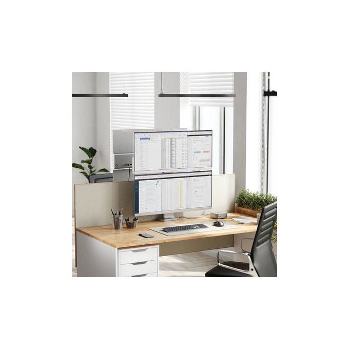 Alogic ED34VMS Elevate 34 Supporto per Monitor Verticale per 2x Monitor 34'' Portata 12Kg con Gestione Cavi Magnetica colore Silver