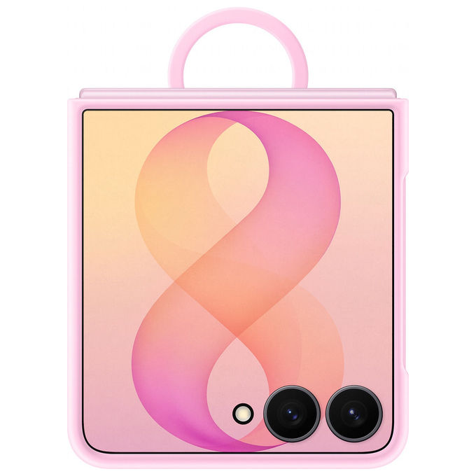 Samsung EF-EF776C Silicone Ring Magnet Case per Galaxy Z Flip8 con tecnologia Magnetic Power Profile anello per presa salda protezione da graffi e urti colore Pink