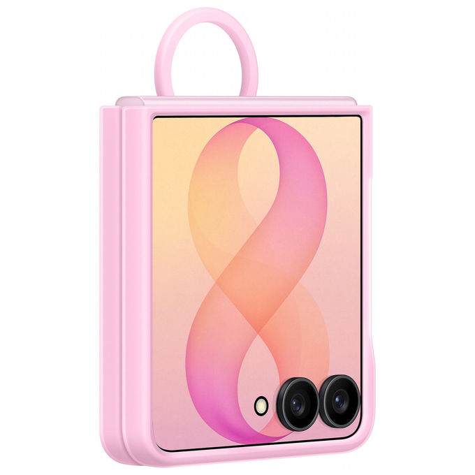 Samsung EF-EF776C Silicone Ring Magnet Case per Galaxy Z Flip8 con tecnologia Magnetic Power Profile anello per presa salda protezione da graffi e urti colore Pink