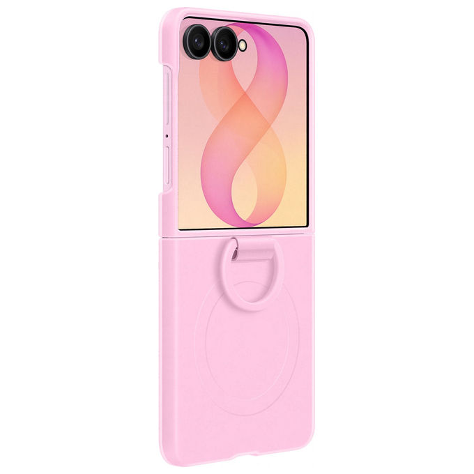 Samsung EF-EF776C Silicone Ring Magnet Case per Galaxy Z Flip8 con tecnologia Magnetic Power Profile anello per presa salda protezione da graffi e urti colore Pink