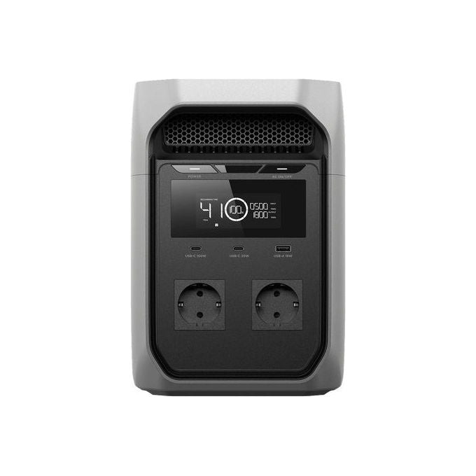 EcoFlow EFDELTA3C-EU-CBOX-L DELTA 3 Classic Stazione di Alimentazione Portatile 1024 Wh 2400 W 500 W Solare 2 USB Type-C 2 USB Type-A 2 Prese AC colore Nero Grigio