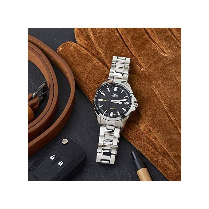 Casio Edifice orologio da uomo acciaio inox quadrante nero impermeabile 100m quarzo