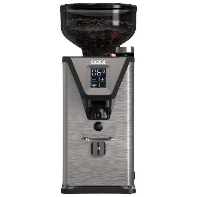 Gaggia EG4950-90 MDF55 Macinacaffe' Semi-professionale con Touchscreen e Macine a Fluttone Piatto Capacita' 250 g 310 W colore Acciaio Inossidabile + Nero